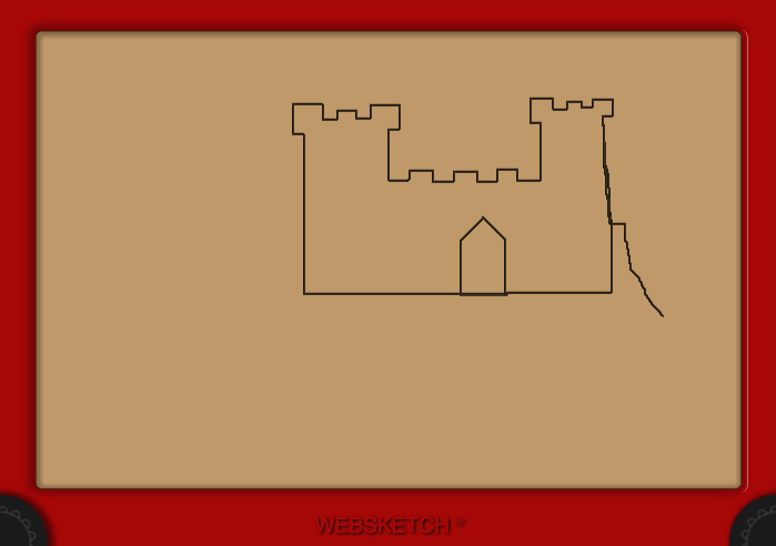 Captura de un dibujo de un castillo realizado con Websketch: La versión html5, css y javascript del famoso juguete para dibujar